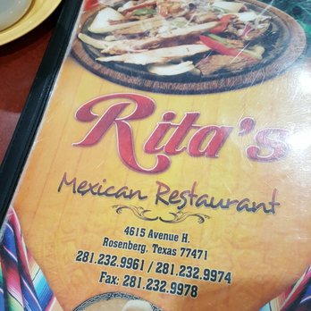 Rita's Mexican Restaurant - Menu has a lot of of items to chose from. - Mexican Near Me - Rosenberg, Texas