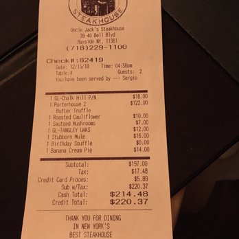 Uncle Jack's Steakhouse - Well worth it! - Steakhouses Near Me - Bayside, New York Uncle Jack's Steakhouse - Well worth it! - Steakhouses Near Me - Bayside, New York