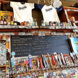 Hooverville Bar - Beer taps and chalkboard highlights