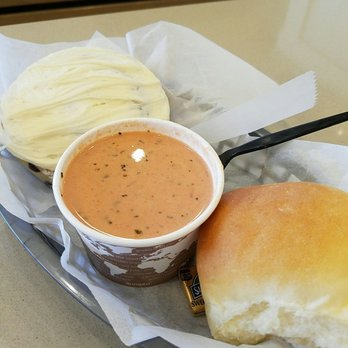 Shirley's Bakery & Cafe - The tomato soup with a roll on the side and a blueberry sweet roll as a treat - Cafes Near Me - Provo, Utah Shirley's Bakery & Cafe - The tomato soup with a roll on the side and a blueberry sweet roll as a treat - Cafes Near Me - Provo, Utah