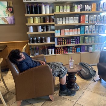 The Coffee Bean & Tea Leaf - A homeless guy cooling off inside - Coffee & Tea Near Me - Palmdale, California