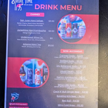 Birdie Time Pub - Drink menu. Page 1 of 1. - Mini Golf Near Me - Portland, Oregon Birdie Time Pub - Drink menu. Page 1 of 1. - Mini Golf Near Me - Portland, Oregon