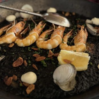 Teleferic Barcelona - Squid Ink Seafood Paella. So good! - Spanish Near Me - Long Beach, California Teleferic Barcelona - Squid Ink Seafood Paella. So good! - Spanish Near Me - Long Beach, California