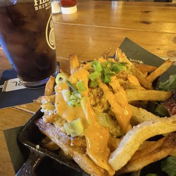 Tipsy Moose - Street corn fries and a soda. Mmmm spicy! - Barbeque Near Me - Albany, New York