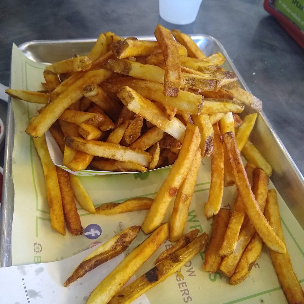 BurgerFi - Large hand-cut fries ($4.97) - definitely enough to split between 2 people - Burgers Near Me - Cary, North Carolina BurgerFi - Large hand-cut fries ($4.97) - definitely enough to split between 2 people - Burgers Near Me - Cary, North Carolina
