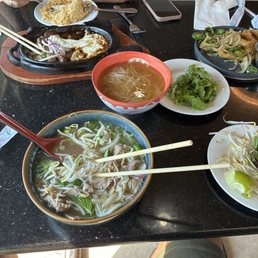 Pho,C4. Crispy Calamari, egg beef sizzleing