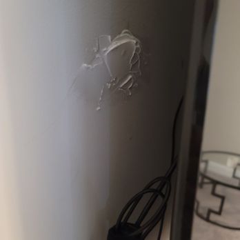 JR TV Mounting Services - He dinged my wall. Didn't have patch. Let him borrow my patch. Left it like this. He Was supposed to come back and fix. Unresponsive - Home Theatre Installation Near Me JR TV Mounting Services - He dinged my wall. Didn't have patch. Let him borrow my patch. Left it like this. He Was supposed to come back and fix. Unresponsive - Home Theatre Installation Near Me