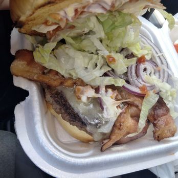 Janson's Drive-in - Inside of the burger. - Fast Food Near Me - Chicago, Illinois