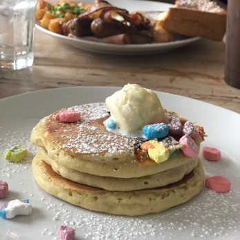 Milkweed - Lucky charm pancakes yum. The marshmallows are in the pancakes too - New American Near Me - Boston, Massachusetts Milkweed - Lucky charm pancakes yum. The marshmallows are in the pancakes too - New American Near Me - Boston, Massachusetts