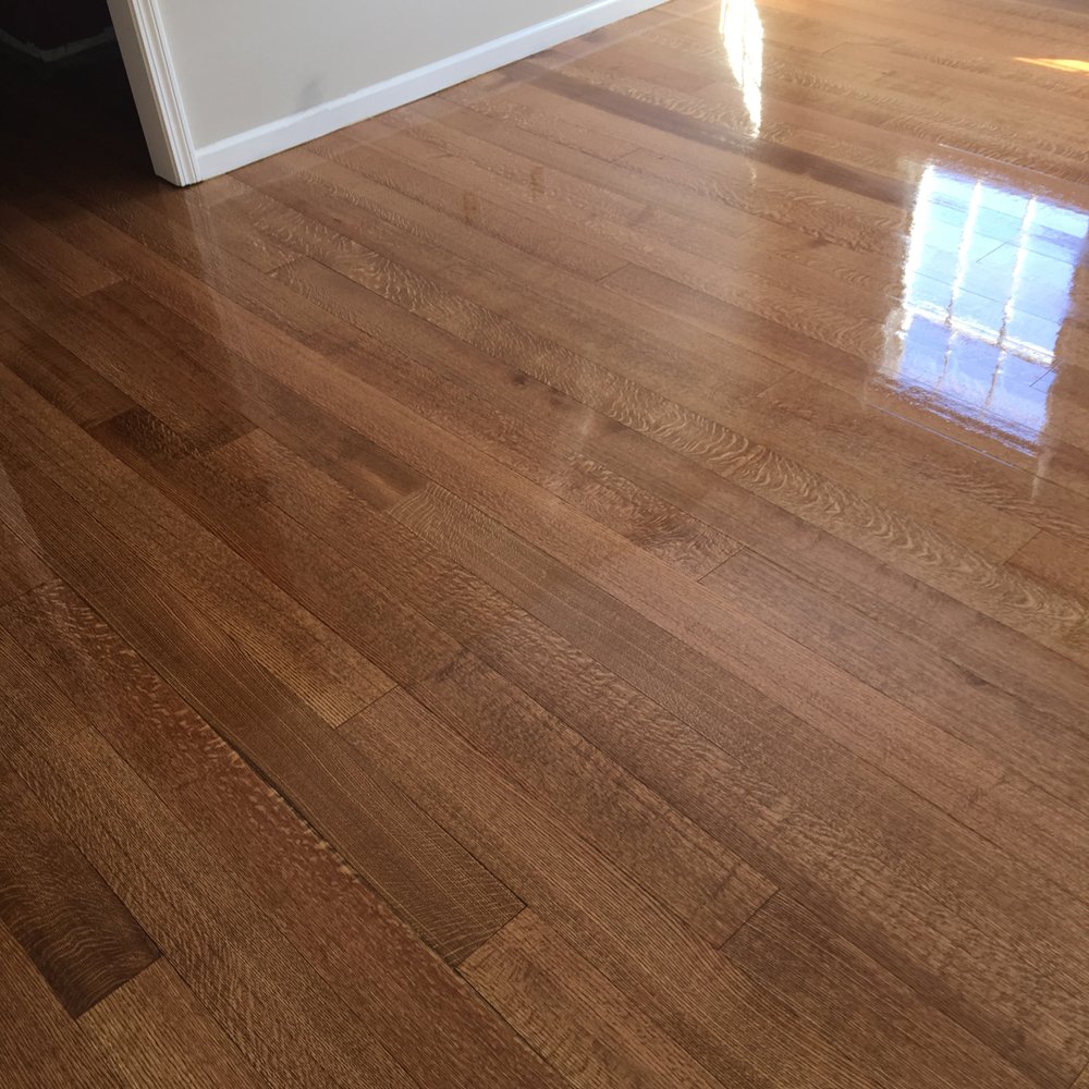 Patrick Daigle Hardwood Flooring - After: Golden Oak stain with high gloss poly. Beautiful! - Flooring Near Me - Manchester, Connecticut