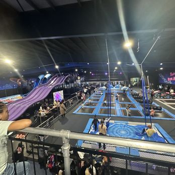 Ninja Kidz Action Park - Hammond - upstairs view of the lower level - Trampoline Parks Near Me - Hammond, Indiana Ninja Kidz Action Park - Hammond - upstairs view of the lower level - Trampoline Parks Near Me - Hammond, Indiana