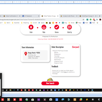 Hungry Howie's Pizza - tracker app record of never arriving pizza - Pizza Near Me - Saginaw, Michigan Hungry Howie's Pizza - tracker app record of never arriving pizza - Pizza Near Me - Saginaw, Michigan