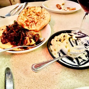 Aba - Crispy short rib hummus on the left and the whipped feta on the right. We chowed down on the feta so quickly, I barely got a picture. - Mediterranean Near Me - Chicago, Illinois