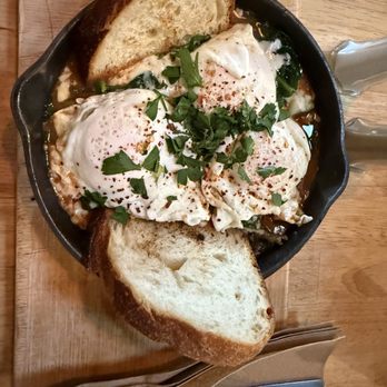 Milk & Honey - 3 Eggs in Hell! (eggs over easy) - Cafes Near Me - Brooklyn, New York Milk & Honey - 3 Eggs in Hell! (eggs over easy) - Cafes Near Me - Brooklyn, New York