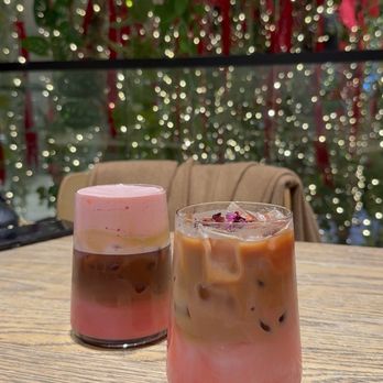 Ariston Flowers & Cafe - Cherry blossom latte and rose latte - Florists Near Me - New York, New York