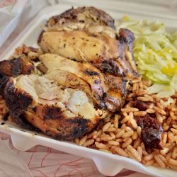 Uppa Yard - Jerk Chicken, Rice and Peas, Cabbage