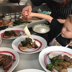 The Bonfire - Plating for a catering! Had a little helper!