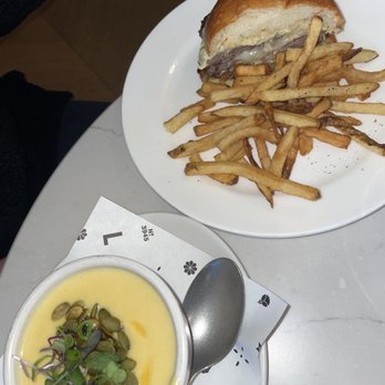The Lynhall - Lynhall Burger and Creamy Squash Soup - Cup - Breakfast & Brunch Near Me - Edina, Minnesota The Lynhall - Lynhall Burger and Creamy Squash Soup - Cup - Breakfast & Brunch Near Me - Edina, Minnesota