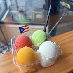 Bella’s Italian Ice & Helado de Coco - "Da Logan Square" Strawberry, Lime, Mango, and Pina Colada scoops!