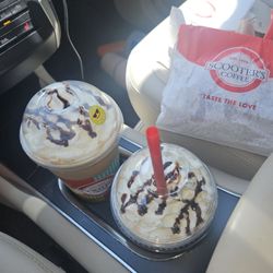 Extra large caramelicious lattes with extra shot of expresso and beef sliders.