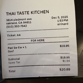 Thai Taste Kitchen - Actual price - Thai Near Me - Oakland, California Thai Taste Kitchen - Actual price - Thai Near Me - Oakland, California