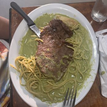 Mily & Lalo Peruvian Restaurant - 56. Tallarin Verde con Bisteck / 56. Green Noodles with Steak - Peruvian Near Me - Charlotte, North Carolina Mily & Lalo Peruvian Restaurant - 56. Tallarin Verde con Bisteck / 56. Green Noodles with Steak - Peruvian Near Me - Charlotte, North Carolina