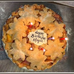 Christy baked a peach pie for my Mother-in-laws birthday!  I highly recommend her baking services for your needs!  ‍