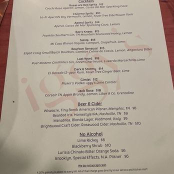 Iggys - Cocktail and Beer Menu - Italian Near Me - Nashville, Tennessee Iggys - Cocktail and Beer Menu - Italian Near Me - Nashville, Tennessee