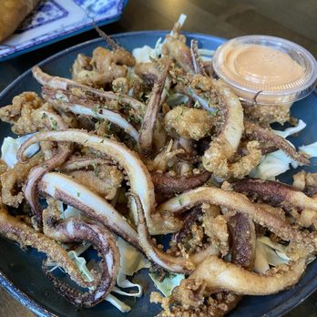Amazing Basil - Fried Jumbo Squid Legs - Asian Fusion Near Me - Fremont, California Amazing Basil - Fried Jumbo Squid Legs - Asian Fusion Near Me - Fremont, California
