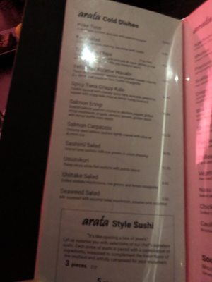 Menu photo 4 Arata Sushi Syosset, NY