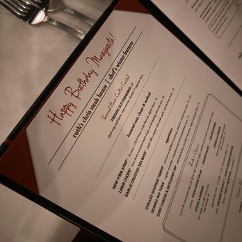 Ruth's Chris Steak House - Personalized menu for birthday - Steakhouses Near Me - Pasadena, California