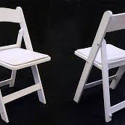 A 2nd Chance Party Rental - White Resin Padded Chairs