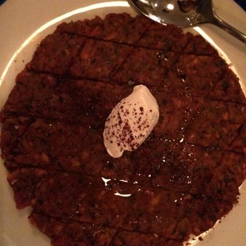 Byblos - Steak tartare with a dob of labneh. - Mediterranean Near Me - Toronto, Ontario Byblos - Steak tartare with a dob of labneh. - Mediterranean Near Me - Toronto, Ontario