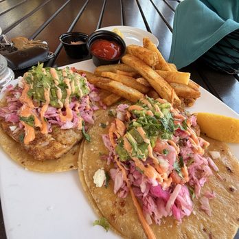 Anthony's Fish Grotto - Fish tacos, chewy fish. Fries undercooked. - Seafood Near Me - La Mesa, California