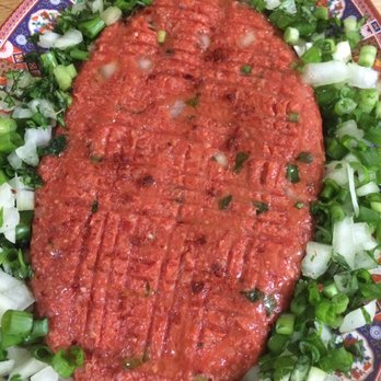 Tigranakert Meat Market - Another platter of Çiğ Köfte, made with meat from Karabagh Meat Market - Meat Shops Near Me - Van Nuys, California