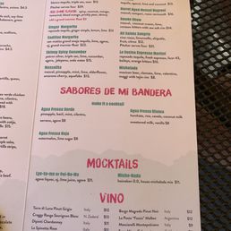 Drink menu
