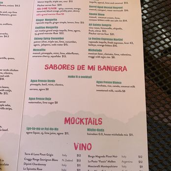 La Vecina Taqueria - Drink menu - Tacos Near Me - Newport, Rhode Island