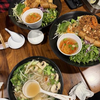 Pho On California - Vegetable pho and vegetable rice vermicelli - Vietnamese Near Me - Pasadena, California
