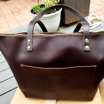 Portland Leather - Large zipper tote in grizzly - Leather Goods Near Me - Portland, Oregon Portland Leather - Large zipper tote in grizzly - Leather Goods Near Me - Portland, Oregon
