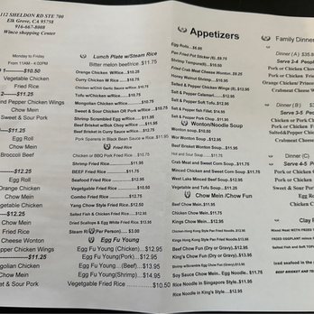 Kings Express Chinese Restaurant - Menu as of Dec 2022 - Chinese Near Me - Elk Grove, California
