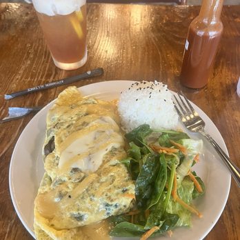 Egghead Cafe - Popeye omelette with rice - Coffee & Tea Near Me - Honolulu, Hawaii Egghead Cafe - Popeye omelette with rice - Coffee & Tea Near Me - Honolulu, Hawaii