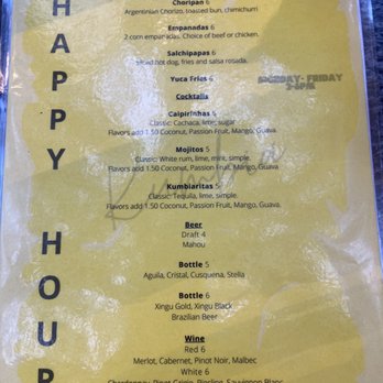 Kumbia Restaurant - Kumbia's happy hour menu (9/2022) - Latin American Near Me - Rockville, Maryland