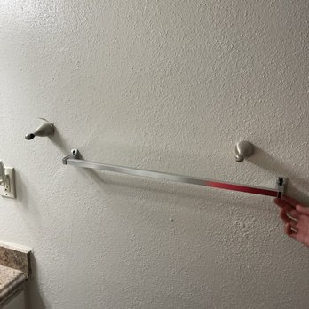 Pear Orchard Apartments - We asked maintenance to fix the towel rod so they just put a another one under it. - Apartments Near Me - Ridgeland, Mississippi Pear Orchard Apartments - We asked maintenance to fix the towel rod so they just put a another one under it. - Apartments Near Me - Ridgeland, Mississippi