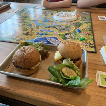 Beerburg Brewing - Cheeseburger sliders, game of Life - Breweries Near Me - Austin, Texas