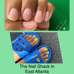 Gel manicure with clear gel. Classic Pedicure with regular nail polish. Gel manicure with clear gel. Classic Pedicure with regular nail polish.