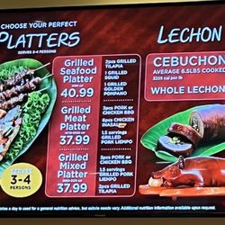 Grill City - Menu: platters, lechon