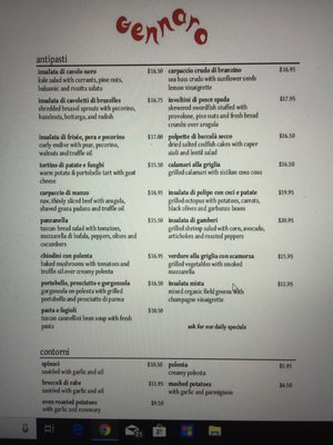 Menu photo 4 Gennaro Restaurant  New York, NY