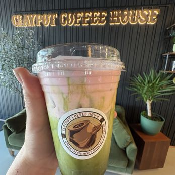 Claypot Coffee House - Strawberry cold foam matcha latte - Cafes Near Me - Indianapolis, Indiana