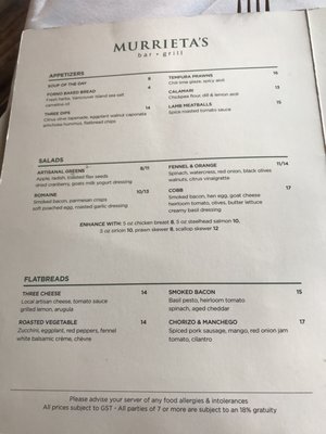 Menu photo 5 Murrieta's Bar & Grill Canmore, AB