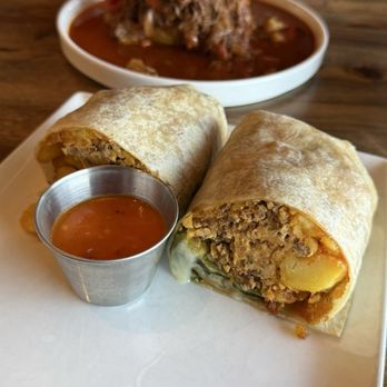 CRAFTkitchen - Chorizo, Egg, Spiced Potato Breakfast Burrito - New American Near Me - Henderson, Nevada